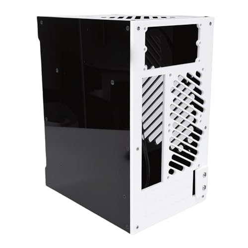 Gabinete PC pequeño ITX con ventilación 360°, diseño compacto de 10,5 L para placa base ITX, fuente de alimentación SFX, soporte para 4 SSD de 2,5 pulgadas miniatura 1