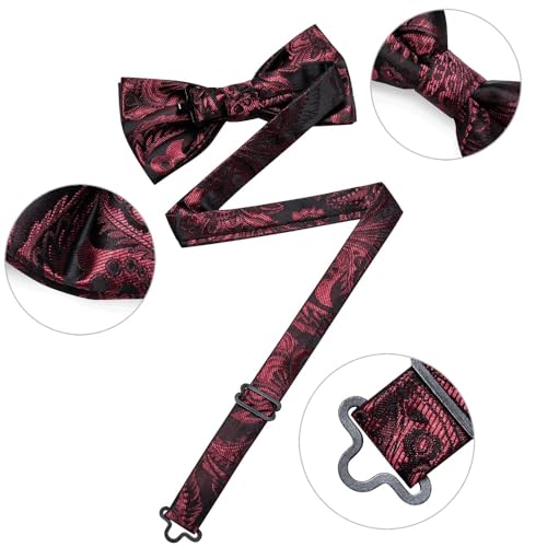 Corbata de moño para hombre patrón Paisley ajustable miniatura 4