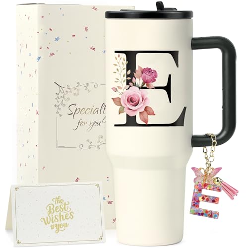 ZIOSINM Personalisierte Geschenke für Frauen, Thermobecher mit Strohhalm – Ansicht 1