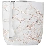 S'well Stainless Steel Ice Bucket with Tongs - Holds 68oz of Ice - Calcatta Gold - Triple-Layered...