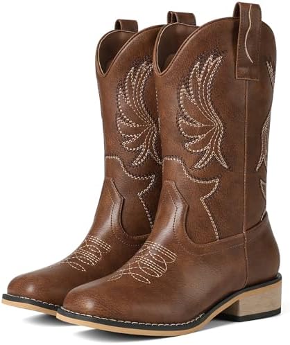 femflame Toddler Cowboy Boots Kids Cowboy Boots for Boys Girls Sq...
