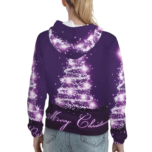 Sweat graphique arbre de Noël violet idéal pour vos sorties d'automne - 4