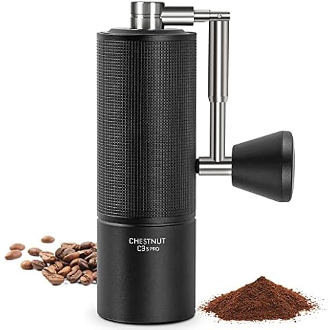 TIMEMORE Chestnut C3S PRO Manual Coffee Grinder, Stainless Steel S2C Conical Burr Coffee Grinder, Hand Coffee Grinder with Foldable Handle, Adjustable Grind Setting for Espresso to French Press, Black Cover