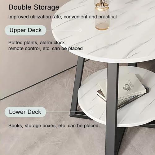 Table d'appoint ronde noire à 2 niveaux pour optimiser le salon - 6