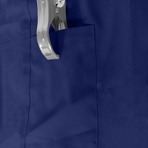 Image of Scrubs Pants for Women Plus Size Stretch Waisted Workwear Pants Medical Uniform Comfy Straight Leg Barrel with Pocket
