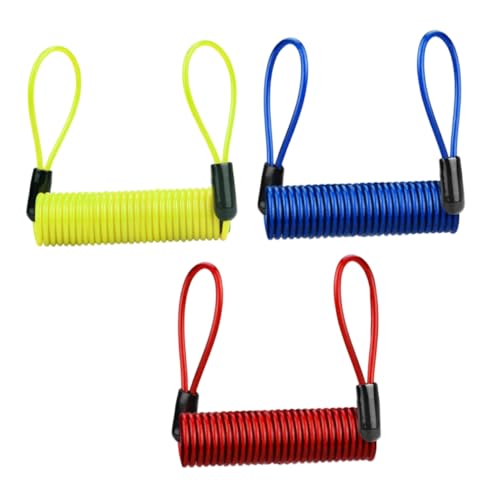 POPETPOP 3pcs Spring Reminder Cable for Disc Lock Theft Security Wire for Motorcycle Scooter and Bicycle Enhance Night Visibility Prevent Unlocking Oversights Versatile Protection