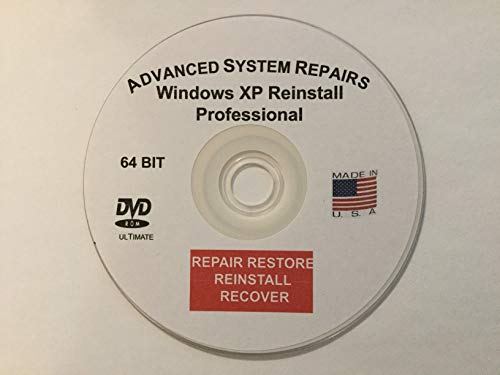 advanced system repairs- compatible with windows xp professional 64bit reinstall restore recover repair dvd
