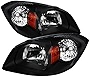 Carpartsinnovate Pontiac 05-06 Pursuit 07-09 G5 05-10 Chevy Cobalt Black Headlights Left+Right