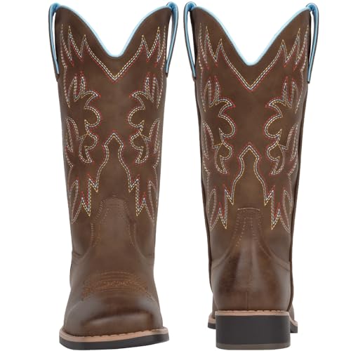 SheSole Wide Width Cowboy Boots for Women Square Toe Cowgirl Boots Wide Calf2