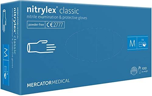 Mercator Medical Classic RD30019003_3 Rękawiczki Nitrylowe, Niebieski, M, 100 Sztuk