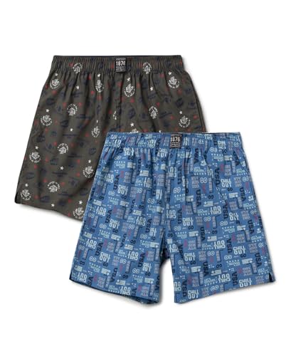 Image of Jockey UB08 Boys Super Combed Mercerized Cotton Woven Fabric Printed Boxer Shorts (Pack of 2, Colors & Prints May Vary)