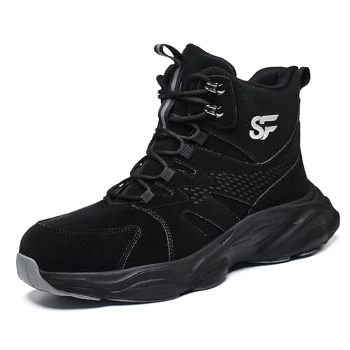 Image of Steel Toe Shoes for Men, Work Shoes for Men,Indestructible Steel Toe Boots,Industry Construction Safety Work Boots for Men,Puncture Proof Construction Safety Shoes