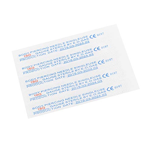 Ear Nose Piercing Needles - Combofix 50Pcs Ear Nose Piercing Needles Mixed Sizes 12G,14G,16G,18G and 20G Stainless Steel Body Piercing Needles Piercing Supplies Piercing Kit Body Piercing Tool(50Pcs)