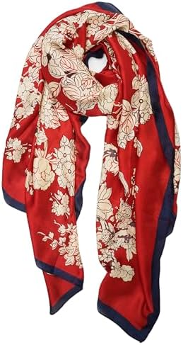 YOUR SMILE Large Mulberry Silk Feeling Long Stain Scarf Lightweig...