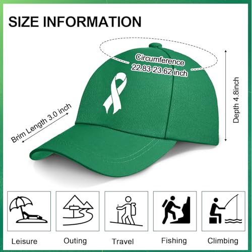Image of 15 Pcs Mental Health Awareness Baseball Cap Green Ribbon Trucker Hats for Mental Health Kidney Cerebral Palsy Awareness