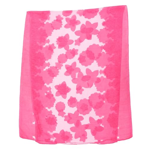 VILLCASE Chal de Verano para Mujer 175 CM Bufanda de Gasa Ligera y Larga Color Rosa Fucsia Protección Solar para Playa y Actividades al Aire Libre