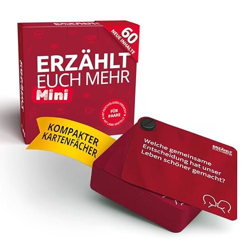 Erzählt euch mehr Paare (Mini) | Kartenspiel Für Pärchen | Date Night Spiel | Geschenkidee Valentinstag | Fragespiel Für Beziehungen | Reise Kartenfächer (Erzählt euch mehr Paare (Mini))