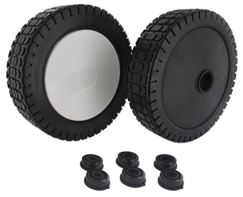 GREENSTAR - Roue en Plastique Universelle sur Bague + Enjoliveur - Diamètre 200 mm - Bagues de Réduction 8/10/12 mm, Noir