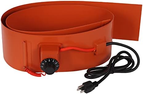 Drum Pail Heater 55-Gallon Silicone-Barrel - Band Heat Pad Warmer Kit 150℃ 120V 5x70in