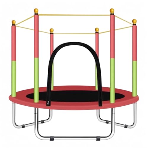 Trampolín portátil para niños de 140 cm / 160 cm, Cama elástica - trampolín, Espuma anticolisión para Saltar y Actividades de trampolín Interior (Rojo)