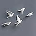 OMaju Wall Decor, 5Pcs White Doves Wall Decor Resin Flying Bird Sculptures 3D Wall Art Ornament Coastal Decorations Hanging for Home Bathroom Living Room