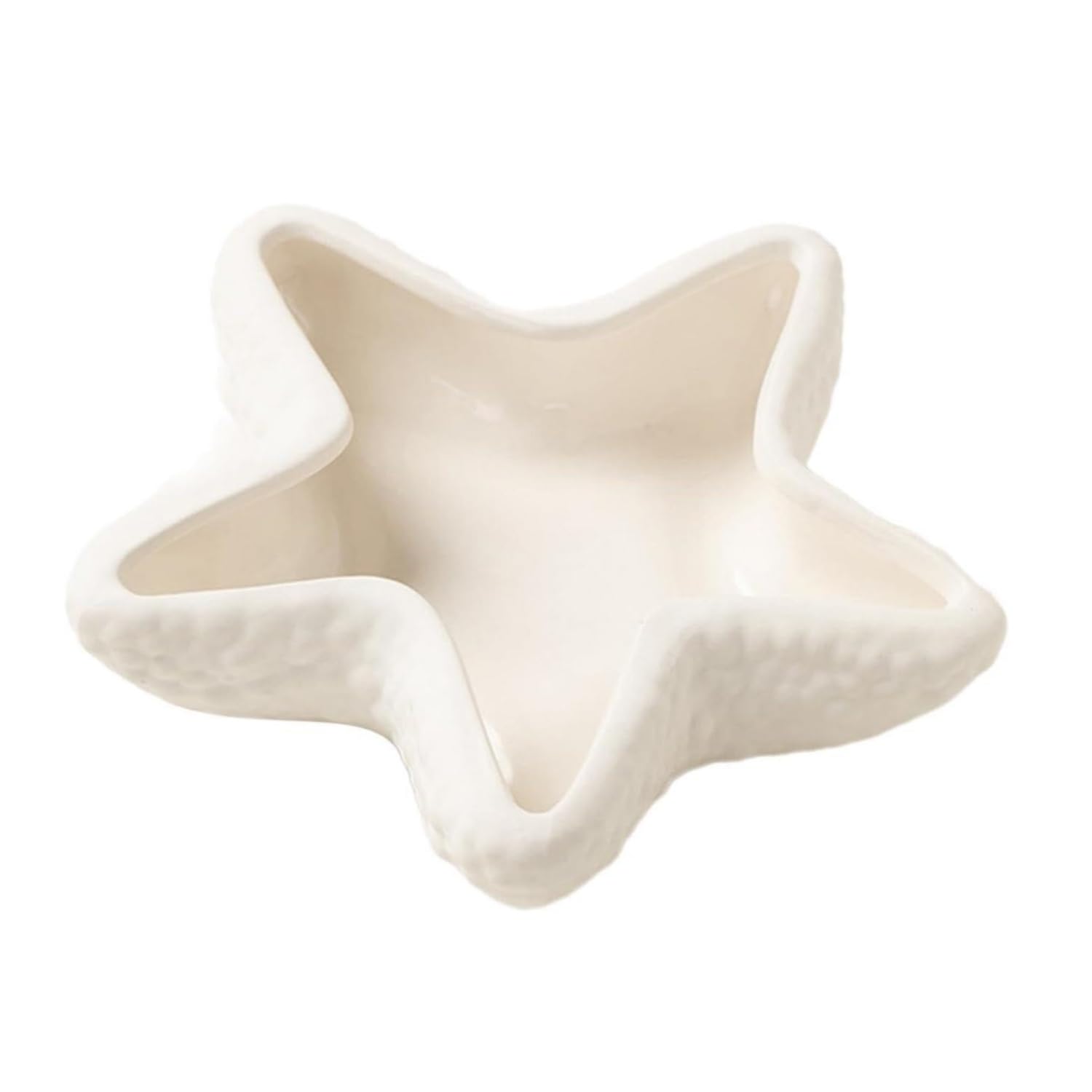 Easnea White Ceramic Star Shape Jewelry Dish Starfish Shape Jewelry Tray Ring Holder Ocean Style Earrings Necklace Storage Dish Decorative Key Bowl Star Ashtray Star Key Dish Trinket Tray Soap Dish (White)
