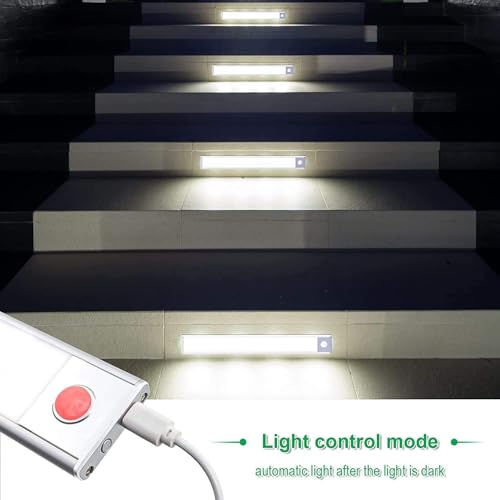 Image of One94Store 20cm Motion Sensor Rechargeable LED Light with 3 Modes | Wireless Under Cabinet Strip Light for Kitchen, Wardrobe & Cupboard (Pack of 1)