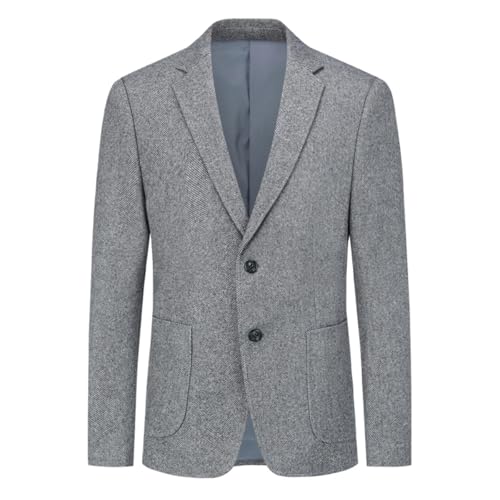 Allthemen Herren Blazer Tweed Winter Sakko Regular Fit Streifen Anzugjacke...