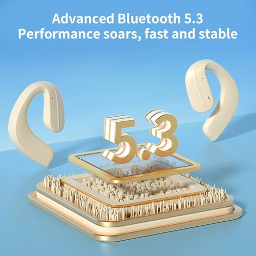 Image of H585 OWS Ear Wireless Earbuds with Display | ENC Mic for Crystal-Clear Calls | 30hr Playtime with Type-C Fast Charging | BT5.3 Gaming Bluetooth Earphones | (White)