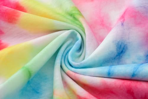 Image of Tie Dye Mermaid Sloth Christmas Halloween Pajamas for Girls Long Sleeve and Pants Nighty PJS 2-piece Set Size 6-16