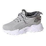 Generisch Winterschuhe Damen gefüttert wasserdicht Winter Sneaker Damen GefüTterte Slip On Sneakers Warm Bequem OrthopäDische Winterschuhe Turnschuhe Leicht rutschfest Flauschigen Sneaker Winter