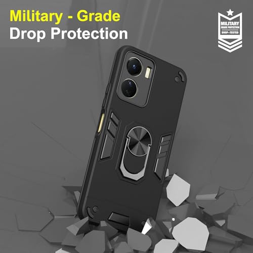 Image of NDCOM for Vivo T2x 5G Mobile Cover, Vivo Y16 Back Cover, Vivo Y56 5G Mobile Back Cover Ring Holder Case