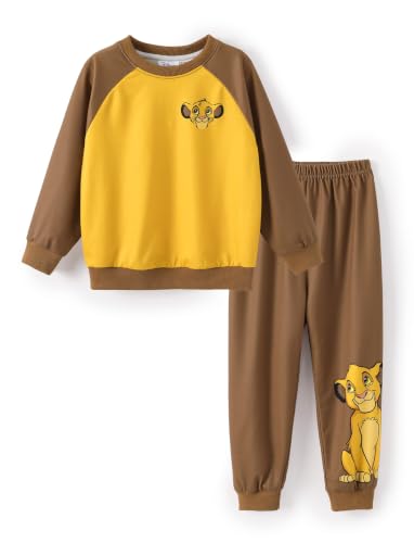 Disney Simba Boy 2 Piece Sweatsuit The Lion King Brown Lounge Set 5-6 Years