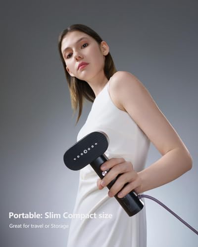 Image of G6 Steamer for Clothes Portable 2-in-1 Travel Iron for Clothes, Just 0.7lbs Lightly, 10 Minutes of Continuous Steam, 900W Light Steamer for travel and home (black)