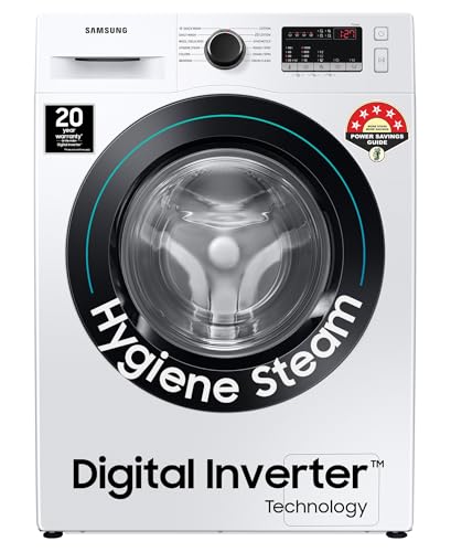 Samsung 8 Kg, 5 Star, Digital Inverter, Motor, Fully-Automatic Front Load Washing Machine (WW80T4040CE1TL, Hygiene Steam, White) For Rs. 26916 @ 40 %