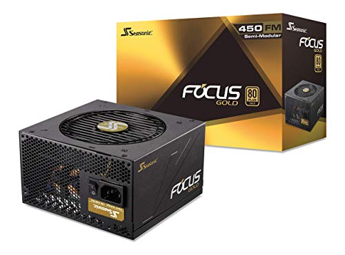 Seasonic FOCUS 450 Gold SSR-450FM 450W 80+ Gold ATX12V & EPS12V Semi-Modular 7 Year Warranty Compact 140 mm Size Power Supply