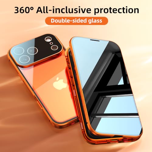 Coque anti-espion iPhone 17 Pro Max orange magnétique
