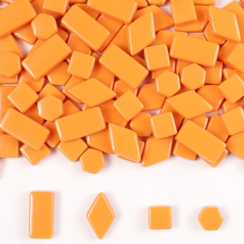 Mosaïque en verre orange pour projets de mosaïque durables - 2