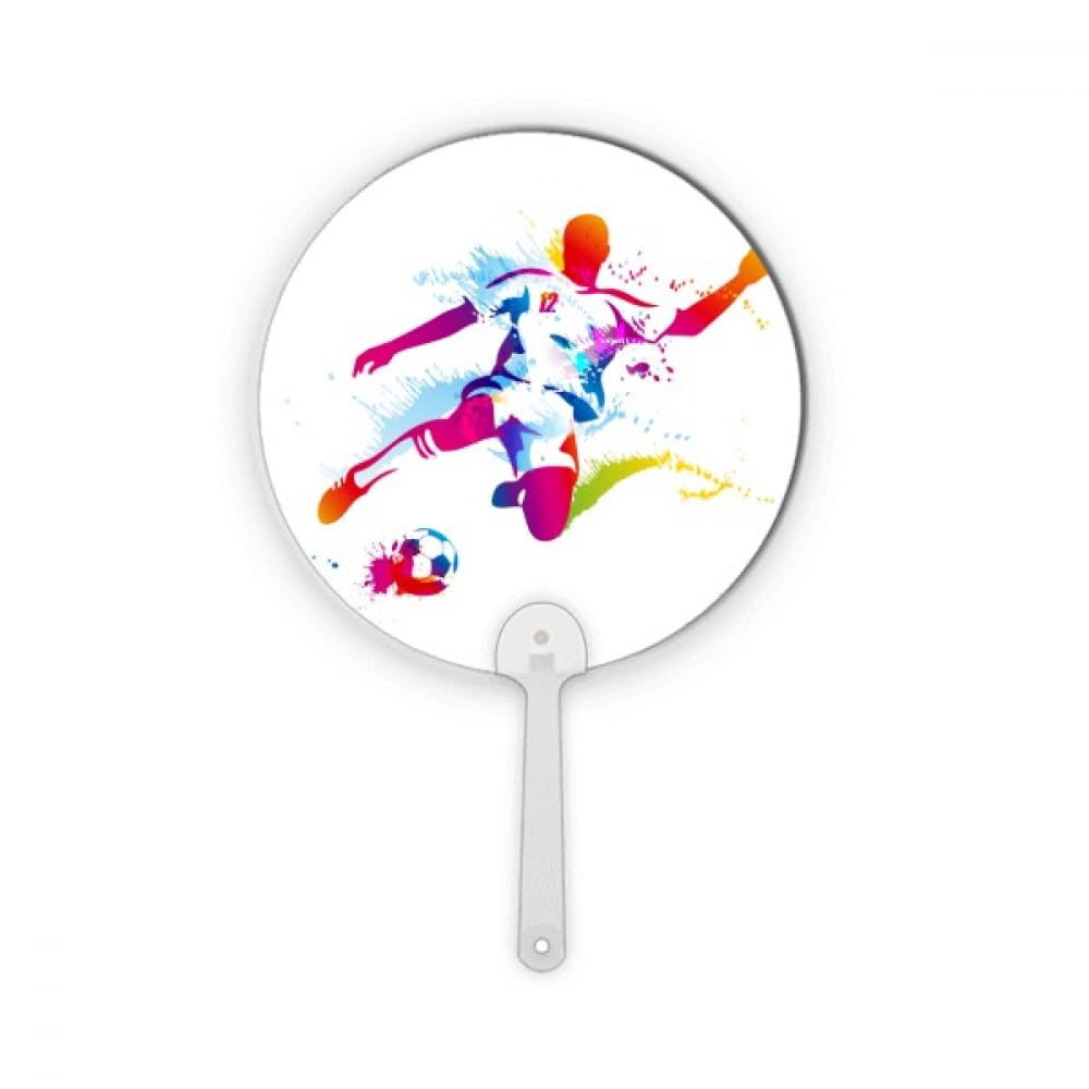 Éventail rond en plastique Football motif sport athlètes pour événement extérieur