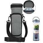 NUENSS-ROR Portable Blender Carrying Case with Lid for Ninja BC151 Series, Flip Portable Blender Travel Insulated Sleeve with Adjustable Crossbody Strap and Accessory Pocket (Grey)