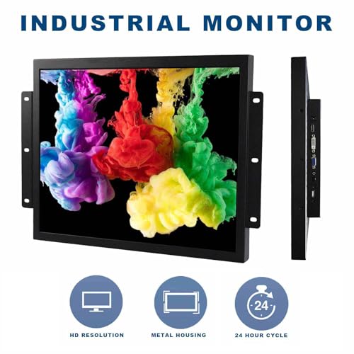 Image of VSDISPLAY 17'' 1280x1024 LCD Touchscreen Monitor with H /D VGA DVI Interface | 4:3 Industrial /Outdoor Display,High Brightness 1000 Nits