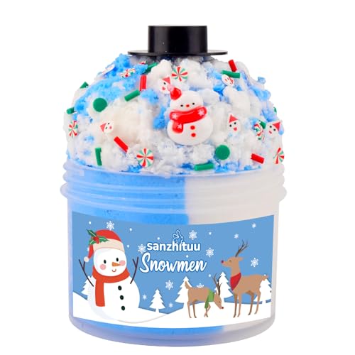 Sanzhituu Cloud Slime for Kids, Slime Kit for Girls Ages 8-12, Toy for Girls and Boys, 7oz. Kids Slime Set Party, Goodie Bag Stuffers, Cute Charms, Perfect for Christmas, Birthday Gift (Blue & White)