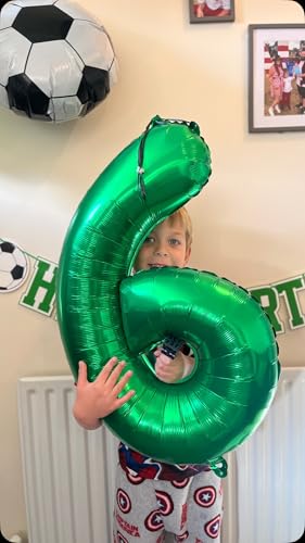 Image of 40 Inch Green Number 5 Balloon Birthday Party Decorations for Men & Women | 40 Inch Green inflatable foil number balloons, large birthday decorations for 5th birthday