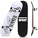 XJJY Skate Mini Cruiser Longboard 8 Couches Decks Pro complète Panneau de Skate Boîte d'érable Longboards pour débutants Adultes Adultes garçons garçons barbotoirs Double Kick Board,B
