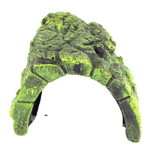 HEEPDD Terrarium Höhle, Kunstharz Versteck Plattform, Deko Ornament für Eidechsen, Schildkröten, Amphibien, Fische, Groß