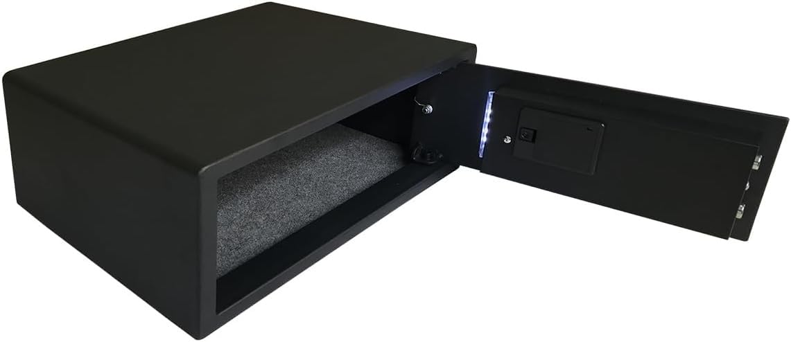 Caja Fuerte Hotel Electrónica con Apertura Automática de Puerta, Teclado Digital & Tamaño para Portátil 15 Pulgadas - Caja de Seguridad Premium Negra para Hoteles, Oficinas & Uso Personal