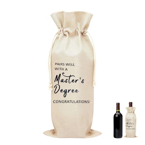Presentes de formatura de mestrado para ela, colega de trabalho, amigos, presente de formatura para melhores amigos, mestres graduados, parabéns, saco de vinho para mulheres, homens, filha, filho