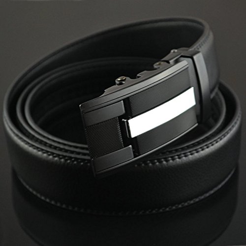 Dan Cube Men's Adjustable Leather Belts with Buckle Big and Tall (45"- 54" Waist Adjustable, Black 01)3