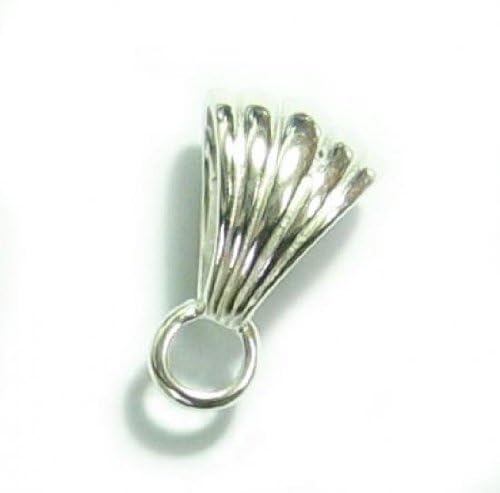 1 pc .925 Sterling Silver Shell Bail Pendant Connector Slide European Charm Connector/Findings/Bright
