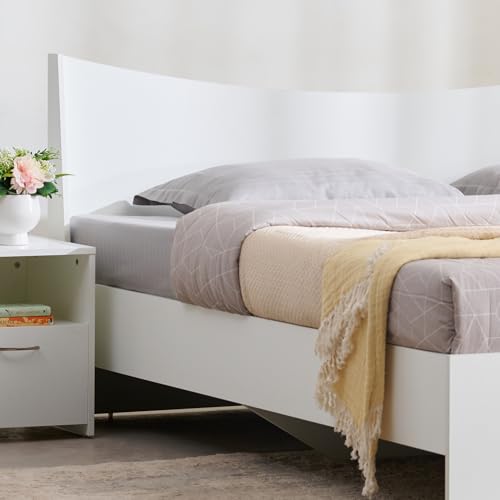 Image of Home Centre Helios Alton Queen Bed with Bedside Table and 2-Door Wardrobe
